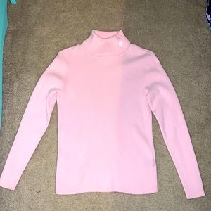 Ralph Lauren Pink ribbed turtleneck, S